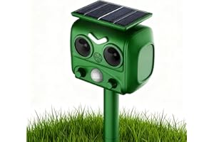 ASHMITA Ultrasonic Cat Repeller Solar,Ultrasonic Cat Repellent,Solar Powered & Waterproof Animal Deterrent,Flashing Light and USB Charge for Cats, Dogs, Squirrel, Rat, Foxes, Snake, Deer, Wild Animals