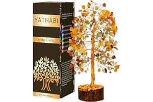 YATHABI Mix Chakra - Crystal Tree for Positive Energy - Crystal Money Tree - Chakra Stones - Feng Shui - Crystal Gifts - Spiritual Tree - Crystal Decor - Lucky Charms - Gemstones - Bonsai Tree