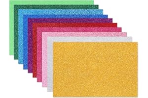 SUPVOX 10 fogli di schiuma glitterata in schiuma di EVA glitterati dorati lucidi, in microspugna, colori assortiti