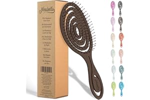 ‎NINABELLA Ninabella Organiczna Szczotka Do Włosów Dla Kobiet, Mężczyzn i Dzieci - Nie Ciągnie Włosów - Szczotki do Prostowania Włosów Kręconych, Prostych i Mokrych - Unikalna Spirala