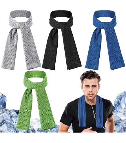 Serviettes Rafraîchissantes En Microfibre - Lot De 4 (30x100 Cm) Pour Sport, Yoga, Course, Camping - Couleurs Assorties
