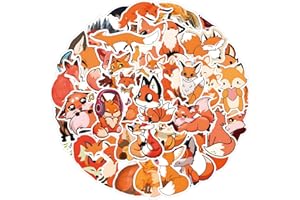 FANCICO Renard Pack d'autocollants 60 pièces | Autocollants pour adultes, voiture, ordinateur portable, bouteilles d'eau, autocollants pour adolescents, autocollants en vinyle mignons