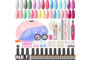 ‎COSCELIA Coscelia Komplett Gel Nagellack Set, Gelnägel Starterset mit UV Lampe Elektrisch Nagelfräser Unterlack & Glänzender Überlack & Matte Überlack Gel Nägel Set Nagelzubehör Nageldesign