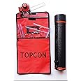 Topcon Engineering Combo (Red Mini Drafter, Sheet Container, Set Squares, Pro Circle, Ruler, 4 Drawing Board Clips) with Matte Kit Bag - RED
