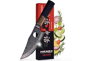 Matsato Osuren Kockkniv Japanskt Stål Damaskus-Mönster | 16 cm blad. Ergonomiskt trähandtag i pakka och akacia. Handtvätt rek