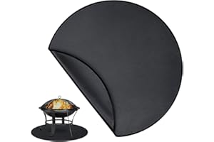 Enyhom Tapis de sol rond ignifuge ignifuge pour barbecue, protection contre les projections d'éclaboussures pour barbecue, poêle de jardin, pique-nique, cheminée de 91 cm