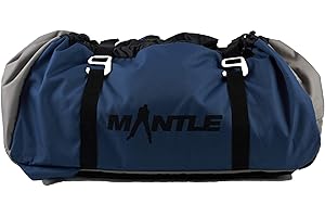 ‎MANTLE CLIMBING EQUIPMENT Mantle Seiltasche Seilsack Rope Bag grau/blau zum Klettern für Kletterseile bis 80 m