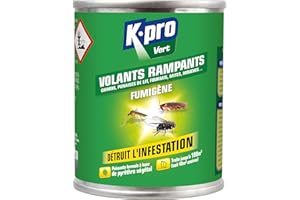 KAPO K.PRO Vert - Fumigène Insecticide Insectes Volants et Rampants - Spécial Infestation - Action Intégrale, Radicale & Longue Durée - Au Pyrèthre Végétal - Technique Professionnelle - 50g - environ 40m²