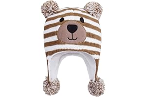 LANGZHEN Bambino Bambini Cappello Invernale Infantile, Earflap Maglia Cappello Caldo Fleece Foderato Beanie per Bambini Bambini Ragazze