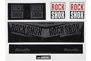 Ecoshirt GL-0BIZ-SYBC Sticker Shock Rock Shox Monarch Plus Rc3 Am203 Autocollants Amortisseur MTB Downhill Gris