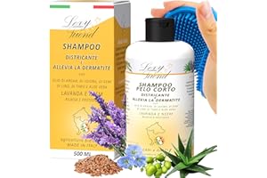 LexyFriend Shampoo per Cani Districante Pelo Corto 500ml | Shampoo Cane Gatto Scioglinodi Rilassante con Profumo Bio | Naturale Protettivo - PELO CORTO
