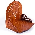Wooden Temple Wall Mounted Hanging Table top Pooja Mandir God Stand Shelf for Home Office and Gifting (Ganesh)