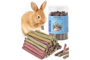 Timothy Heu Sticks,ERKOON 38 Stück Kaninchen Spielzeug Karotten Rosengraskuchen Zahnpflege Molar, Chinchillas Spielzeug Kauspielzeug für Kaninchen, Meerschweinchen, Hamster, Chinchilla