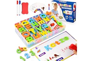 Jinxful Gry edukacyjne dla dzieci od 3, 4, 5, 6, 7 lat, magnetyczne litery i cyfry, zabawki dla dzieci w wieku od 3 do 7 lat, dla chłopców do nauki liter, prezent dla dziewczynek 3, 4, 5, 6, 7 lat