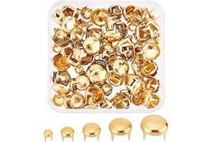 GORGECRAFT 40pcs Dome Punk Rivets Studs,4 Claws Round Stud Punk Rivet 5 Tailles têtes de Clous à Griffes et Rivets pour Les Projets de Bricolage en Cuir Sacs Ceintures Chaussures Vêtements Jeans