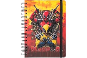 Grupo Erik Libreta A5 Marvel Deadpool - Cuaderno a5 punteado (Notebook) | Bullet Jornal A5 - Libreta de puntos anillas de Tapa dura, 180 págs
