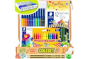 Coleset Pack Material Escolar Primaria Set Vuelta al Cole Kit Escolar Infantil Lote Materiales Escolares Kawaii Material Colegio Papeleria Bonito Utiles Escolares Barato Completo Sets Colores niños