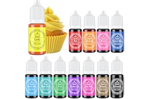Waysroma Lebensmittelfarbe 12 Farben x 12ml - Lebensmittelfarbe flüssig zum Backen von Kuchen, Decor, Lebensmittelqualität für Fondant Macaron Zuckerguss DIY Seifen Schleimherstellung