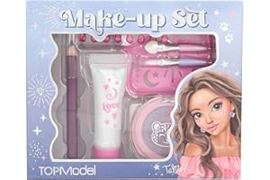 Depesche 13956 TOPModel - Schmink Set Beauty and Me in Pink- und Lilatönen, inkl. Make-Up Stift, Glitzergel, Dekosteine UVM.