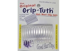 GOOD HAIR DAYS Grip-Tuth Combs - Set Of 2 Hair Side Combs - Hair Combs For All Types Of Hair - Decorative & Hair Styling Women Accessories (Clear, 2 ¾ ″ Wide)