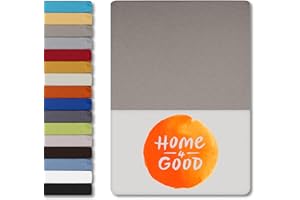 HOME - 4 - GOOD home4good Spannbettlaken 140x200cm – Jersey-Spannbetttuch aus 100 % Baumwolle – Oeko-TEX 100 Zertifiziert – bügelfrei, elastisch & atmungsaktiv – für 15–25 cm Matratzenhöhe - Taupe