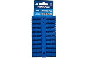 Rawlplug Uno Universal Contract Wallplug 8 mm Blue | Rawl Plugs for Plasterboard, Masonry, Brick, Concrete | Solid Wall Plug Anti Rotation Features | Plasterboard Fixings Plug Pack of 80,R-U1-BLU-80-C