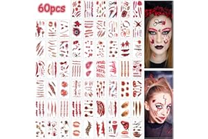 Shinybox Tatuaże na Halloween, 60 arkuszy tymczasowych tatuaży, tatuaże na Halloween, Halloween, Halloween, Halloween, wodoszczelny tatuaż terroru na Halloween