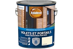 Xyladecor - Lasure Protectrice pour Bois Extérieur - Volets, Portails, Portes, Fenêtres - Couleur : Satin Lin Opaque - Quantité : 5L - 5324270