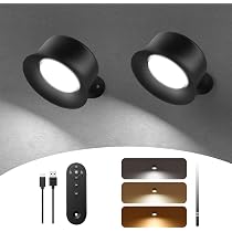 2 Lampes Magnétiques Sans Fil Avec Télécommande - 3 Couleurs Et Intensité Variable - Pour Cadres Photos, étagères Et Décoration Murale