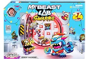 MRBEAST LAB Célèbre Les fêtes de Fin d'année avec Le Calendrier de l'avent MrBeast Hyper Fusion, Ouvre Une Porte Chaque Jour pour découvrir 14 Micro-créatures Exclusives, 22 Autocollants et 7 Capsules de Fusion