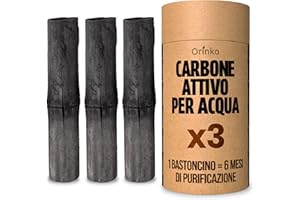 Orinko 3 Binchotan Bio | Takesumi, Carbone Vegetale Attivo Binchotan di Bambù per la Purificazione dell'acqua in Caraffa [Soddisfatti o Rimborsati]