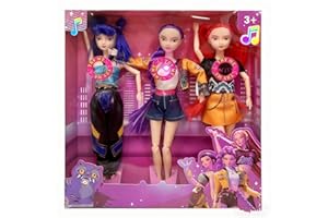 TARANGE Nouvelles Poupées K Pop Demon Hunters avec Musique, K Pop Demon Rumi-Mira-Zoey Hunter Figurine 30 cm Bras et Jambes Articulés, Idéales pour Les Collectionneurs et Les Fans (Musique)