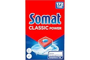 ‎SOMAT Somat Classic Power Spülmaschinen Tabs (172 Tabs), Geschirrspül Tabs mit Fettlösekraft für kraftvolle Reinigung, Spültabs für strahlend sauberes Geschirr sogar bei niedrigen Temperaturen