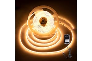 Macchiatto 5m COB LED Streifen Warmweiss 3000K, 640 LEDs Dimmbar Lichtband CRI90+, COB LED Strip Punktlos Flexible für TV Hintergrundbeleuchtung Schlafzimmer Küche Kleiderschrank