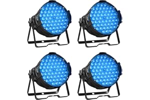 BETOPPER Jeux de Lumière Soirée DJ Lumière RGB Spot Lumière Soirée PAR DMX LED 54x3W Pro Discothèque Lumière Éclairage de Scène Son Projecteur pour Fête Église Mariage Concert Club LPC007-4 pièces