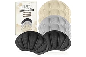 YOLONCE 6 Stück Fersenpolster,Premium Fersenpolster Schuheinlagen,Fersenschutz Fersenkissen,Stiefel Schuhfüller Heel Protector Pads für Männer Frauen,2 Grau,2 Schwarz,2 Hautfarben