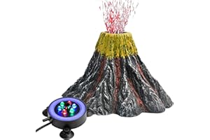 NICREW Akwarium zestaw dekoracyjny wulkaniczny, wielokolorowa zmiana kolorów do akwarium, dekoracja