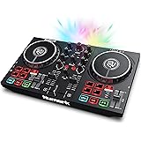 Numark Party Mix II – DJ Controller Pult mit 2 Decks, eingebauten DJ-Lichtern & DJ-Mixer; unterstützt direktes Streaming von 