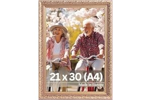 Victor Cornice Vintage Rubens in 21x30 cm (A4) Oro Rosa - Striscia: 30x20mm - Vero Vetro - Barocca - Antica - Cornice 20x30 Vintage