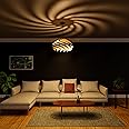 EIGEN Pendant Lights for Ceiling - Wooden Hanging Chandelier for Living Room & Hall, Modern Jhumar Light (Mini Mystique - Natural)