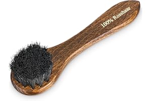 PREMYO Spazzolino Spandilucido in Crine di Cavallo Nero - Ideale Spazzola per Scarpe in Pelle Liscia