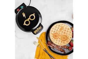 Uncanny Brands Harry Potter Iconic Glasses Waffle Maker – Make Harry Potter Glasses Waffles – Fun Kitchen Appliance – Non-Stick, Compact and Easy to Clean