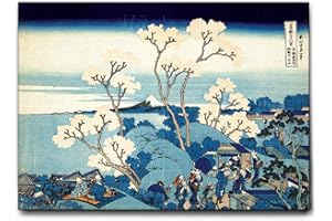 Giallobus - Cadre - Hokusai - Fuji de Gotenyama près de Shinagawa sur Tokaido - Toile - 70x50 - Prêt à accrocher - Peintures Modernes pour la Maison
