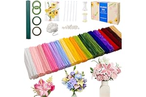 YYUENG TAK 1000 delar Piprensare Blommor Set - Pipe Cleaner Flower kit, 18 Färger Piprensare till Blommor med Komplett Tillbehörsset & Instruktion, Hantverk, DIY-Konstprojekt & Kreativt Present