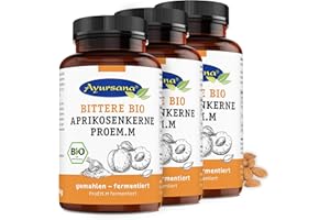 ‎AYURSANA Ayursana Bio Aprikosenkerne 3er Spar-Set (1500g) - Fermentiert mit ProEM.M - Aprikosenkernmehl teilentölt & fermentiert - Apricot Kernels gemahlen - Reich an Amygdalin - Vorratspack