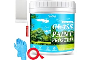 Frostat glas, insynsskydd färg (500 g) – vattenbaserad matt färg för fönster och glas, ogenomskinlig och UV-beständig, mjölkglaseffekt, reptålig inomhusfärg för hem, kontor, badrum och kök, inkl
