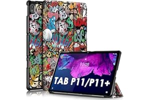 Etui KATUMO do Lenovo Tab P11 Plus TB-J616 / Tab P11 TB-J606 Ultra cienkie etui ochronne z funkcją uchwytu magnetycznego Smart Folio Cover Tablet P11+ 11" Case, Graffiti
