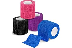 tao pipe 4 Rollos Venda Cohesiva, 5 cm × 2 m Vendas Autoadhesivas Flexible Vendas para Perros Bendaje Deportiva para Protegen Dedos Muñecas Tobillos Para Niños Adultos Perros, Primeros Auxilios