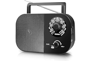 BENSS Tragbares Radio, FM AM Radio mit großartigem Empfang und großem Lautsprecher, mit Stereo-Bass-Sound, betrieben durch Batterien oder Wechselstrom.