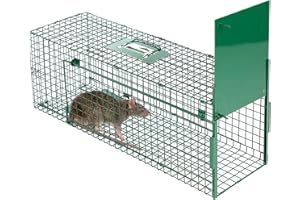 MaxxGarden Piège à Animaux - Cage Rat Professionnel - Piège à Fouine - 80x25x30 cm - Trappe Capture - Piège à Souris - Appat Souris et Rat - Réutilisable - Pliable - Vert